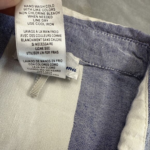 Tommy Bahama Women Size S Linen Shirt Beach Stripe Rugby Boyfriend Swim Coverup - Picture 3 of 8